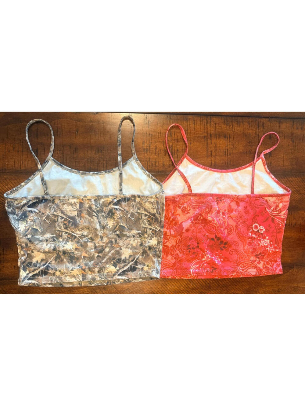 Lot of 2 Camouflage and Floral  Cami Crop Tops - Size XS - Picture 2 of 5